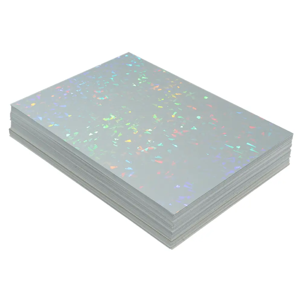 Vinil autoadhesivo Holografico Transparente Diamond-Cristal 20 Hojas A4