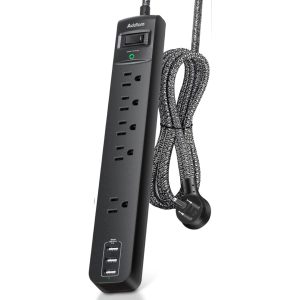 REGLETA ELECTRICA PROTECTORA 5 TOMAS 3 USB 1.7 METROS