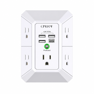REGLETA ELECTRICA PROTECTOR EMPOTRABLE 5 TOMAS 3 USB 1 USB C - SIN CABLE