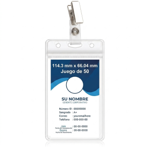 PORTA CARNET TIPO FUNDA DE 115X65MM CON CLIP METALICO + TARJETA SUBLIMABLE